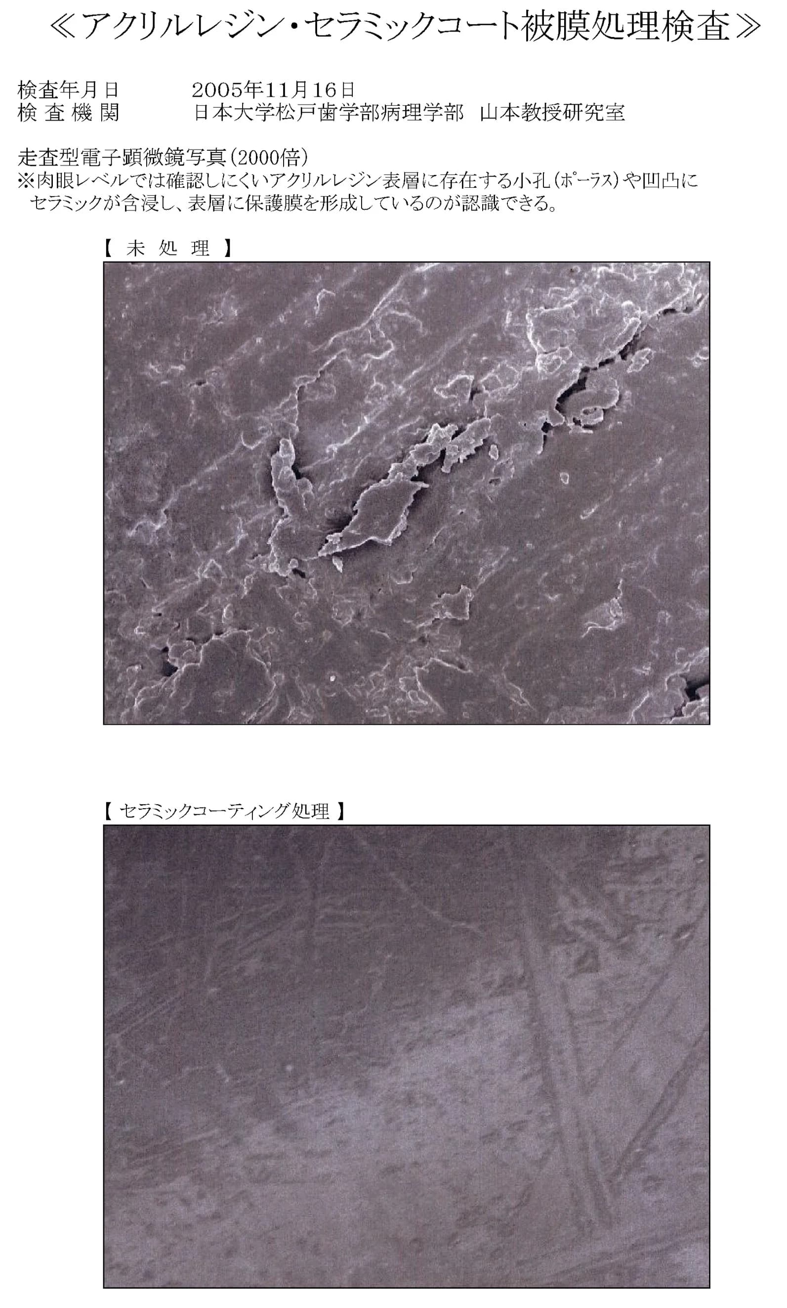 コーティング被膜形成試験 証明書